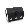 The Red Poignet bracelet de force en cuir - Noir/Blanc avec zip
